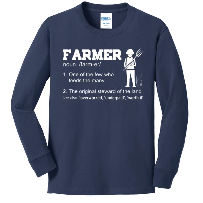 Farmer Funny One Of The Few Who Feeds The Many Kids Long Sleeve Shirt