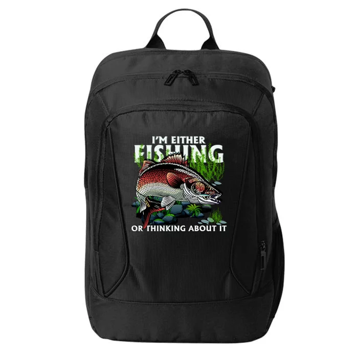 Funny Fishing Or Thinking About It City Backpack