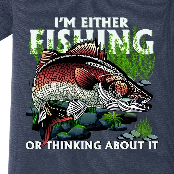 Funny Fishing Or Thinking About It Baby Bodysuit