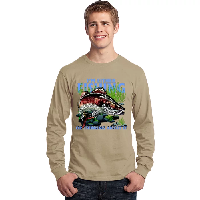 Funny Fishing Or Thinking About It Long Sleeve Shirt