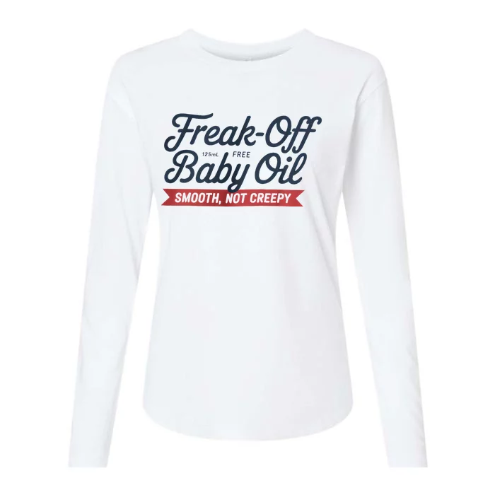 Funny Freak Off Free Baby Oil Halloween Womens Cotton Relaxed Long Sleeve T-Shirt