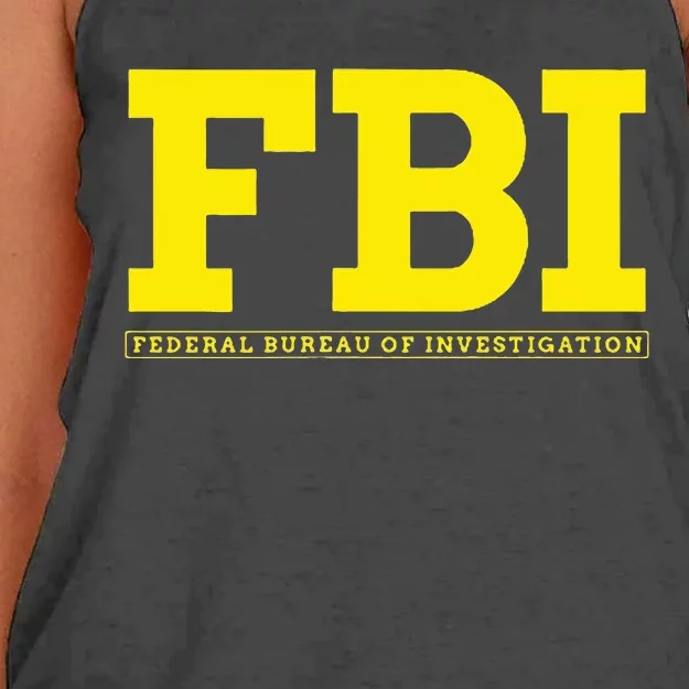 Fbi Federal Office For Investigation Officers Women's Knotted Racerback Tank