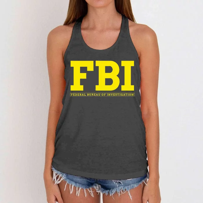 Fbi Federal Office For Investigation Officers Women's Knotted Racerback Tank