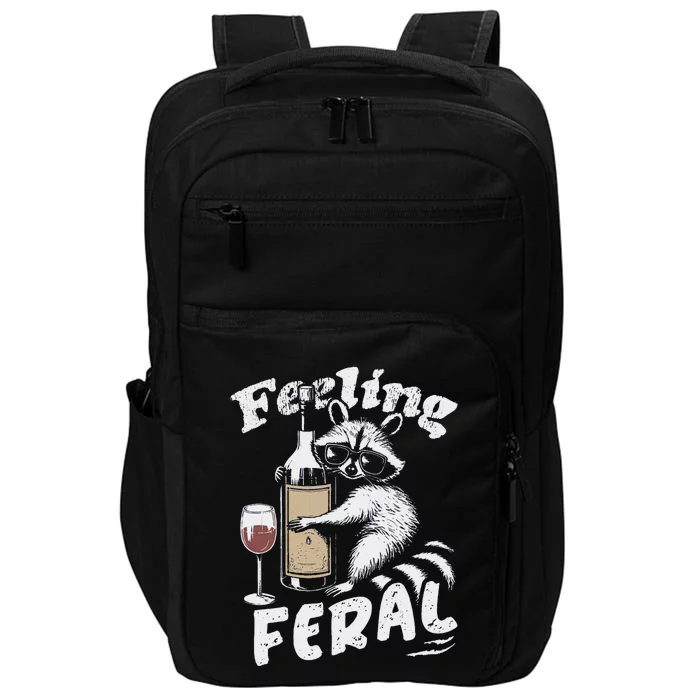 Feeling Feral Opossum Raccoon And Wine Feral Girl Summer Impact Tech Backpack