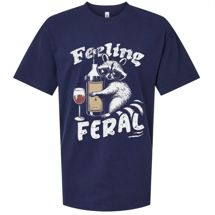 Feeling Feral Opossum Raccoon And Wine Feral Girl Summer Sueded Cloud Jersey T-Shirt