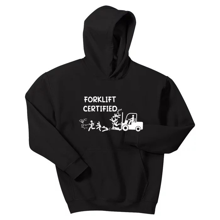 Funny Forklift Operator Forklift Certified Kids Hoodie