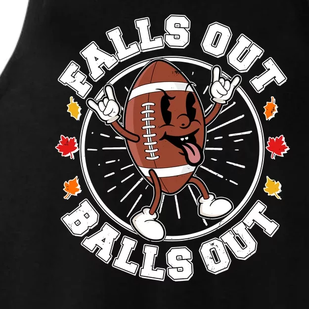 Funny Falls Out Balls Out Football Fall Season Sports Fan Ladies Tri-Blend Wicking Tank