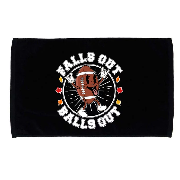 Funny Falls Out Balls Out Football Fall Season Sports Fan Microfiber Hand Towel