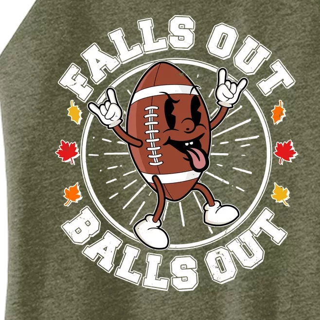 Funny Falls Out Balls Out Football Fall Season Sports Fan Women’s Perfect Tri Rocker Tank