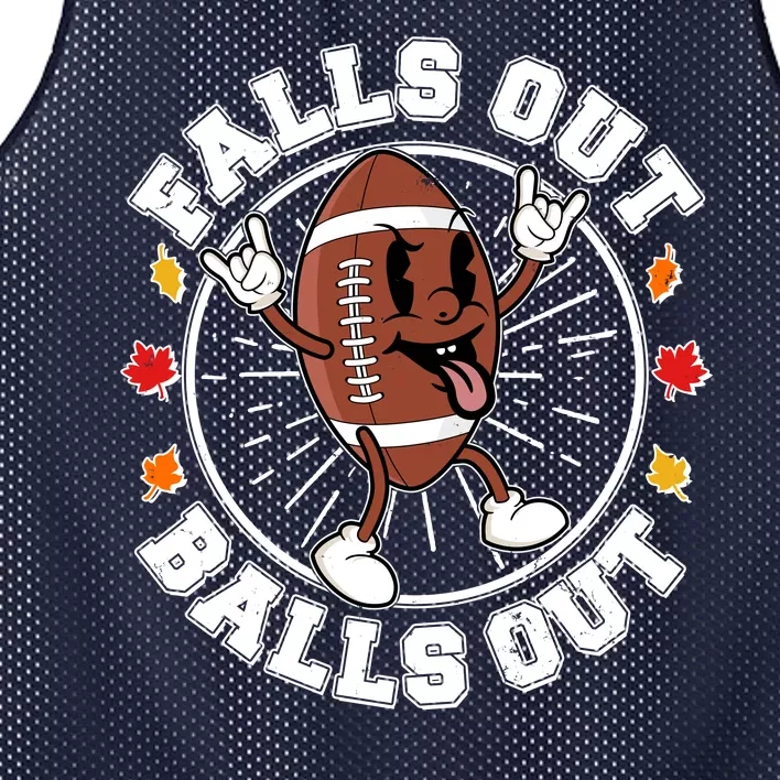 Funny Falls Out Balls Out Football Fall Season Sports Fan Mesh Reversible Basketball Jersey Tank