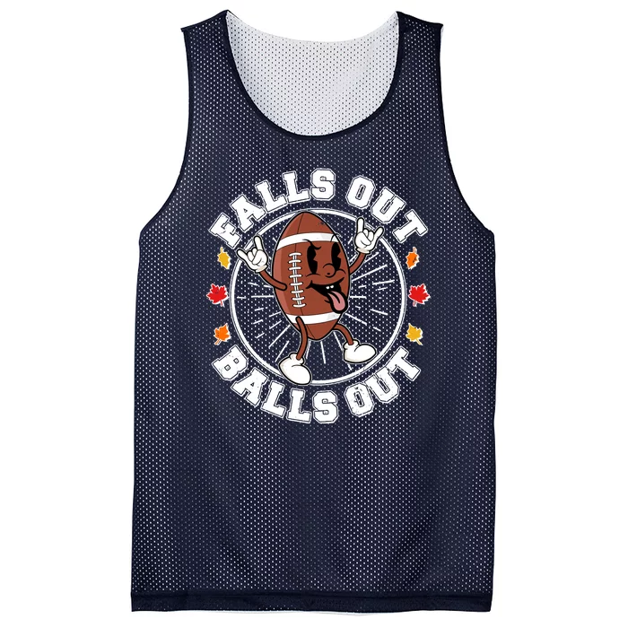 Funny Falls Out Balls Out Football Fall Season Sports Fan Mesh Reversible Basketball Jersey Tank