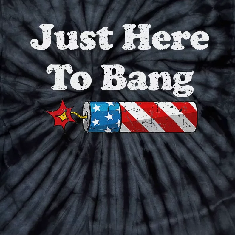 Funny Fourth Of July 4th Of July IM Just Here To Bang Tie-Dye T-Shirt