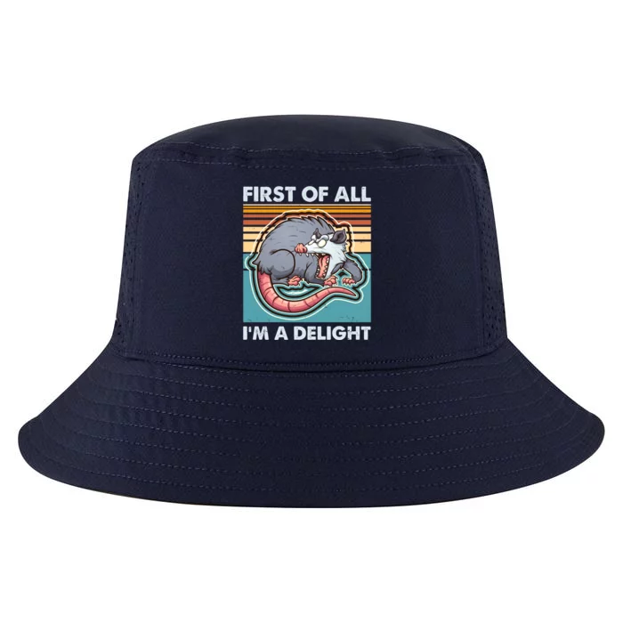 Funny First Of All Im A Delight Screaming Opossum Cool Comfort Performance Bucket Hat