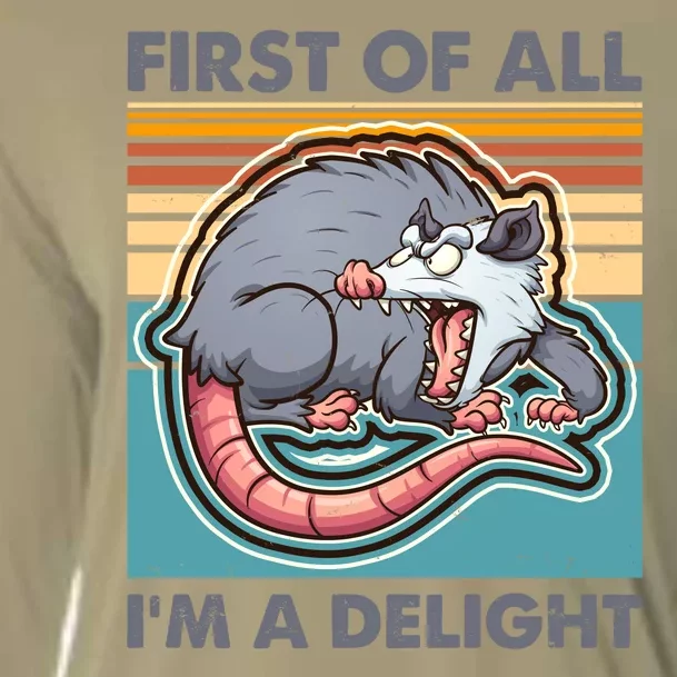 Funny First Of All Im A Delight Screaming Opossum Cooling Performance Long Sleeve Crew