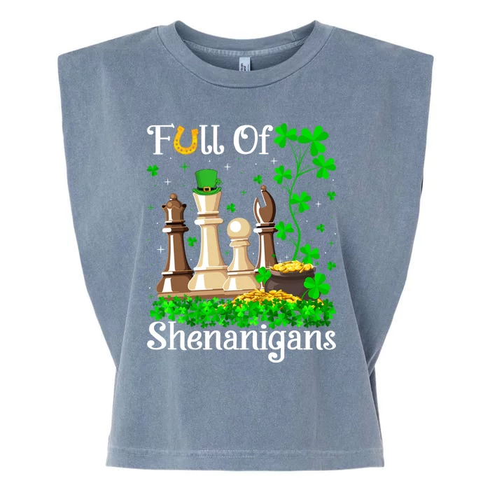 Funny Full Of Shenanigans Chess Game St Patrick's Day Gift Garment-Dyed Women's Muscle Tee