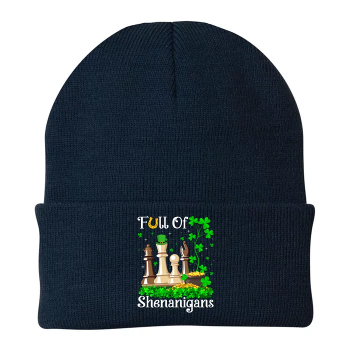 Funny Full Of Shenanigans Chess Game St Patrick's Day Gift Knit Cap Winter Beanie