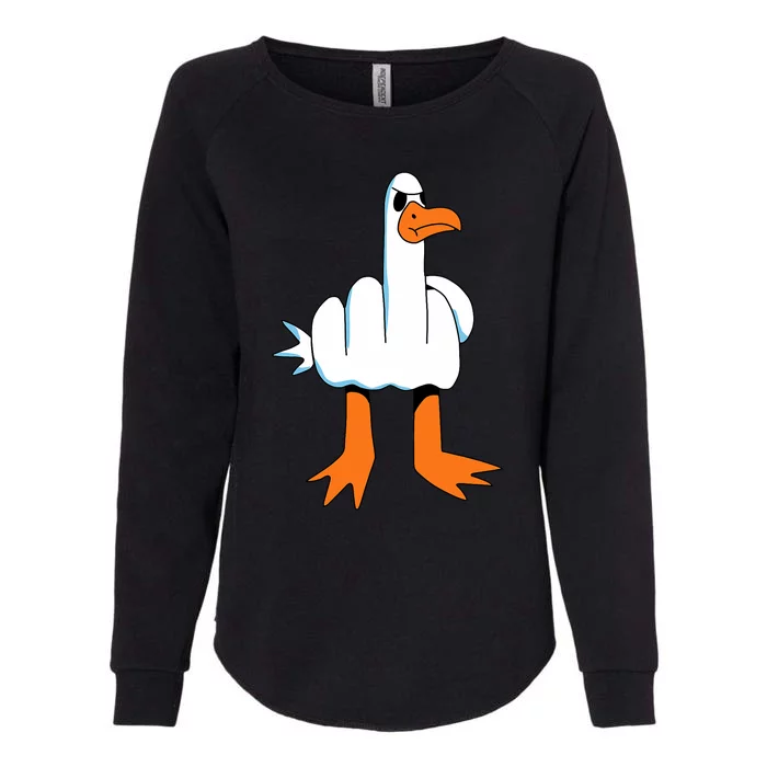 Funny Finger Of Disagree Swan Womens California Wash Sweatshirt