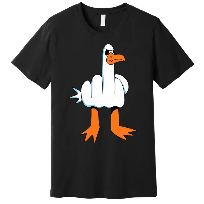 Funny Finger Of Disagree Swan Premium T-Shirt