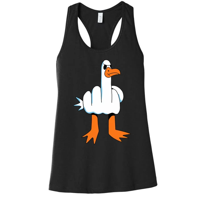 Funny Finger Of Disagree Swan Women's Racerback Tank