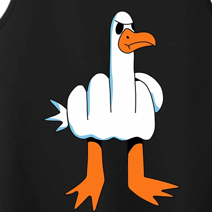 Funny Finger Of Disagree Swan Performance Tank