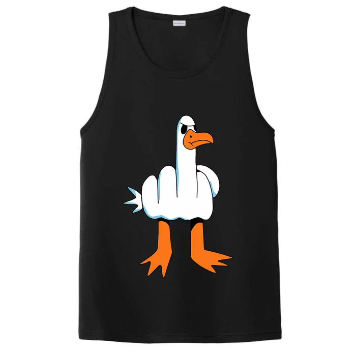 Funny Finger Of Disagree Swan Performance Tank