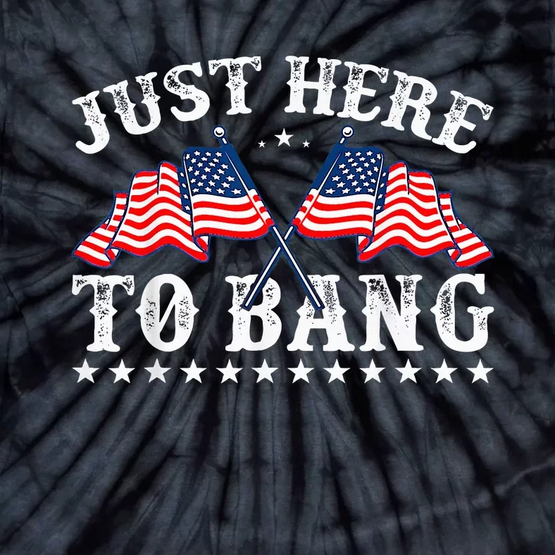 Funny Fourth Of July 4th Of July IM Just Here To Bang Tie-Dye T-Shirt