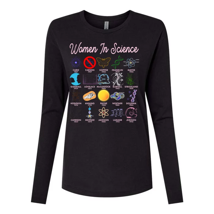 Famous Females Of Science Womens Cotton Relaxed Long Sleeve T-Shirt