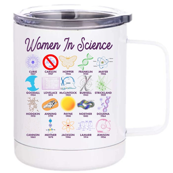 Famous Females Of Science Front & Back 12oz Stainless Steel Tumbler Cup