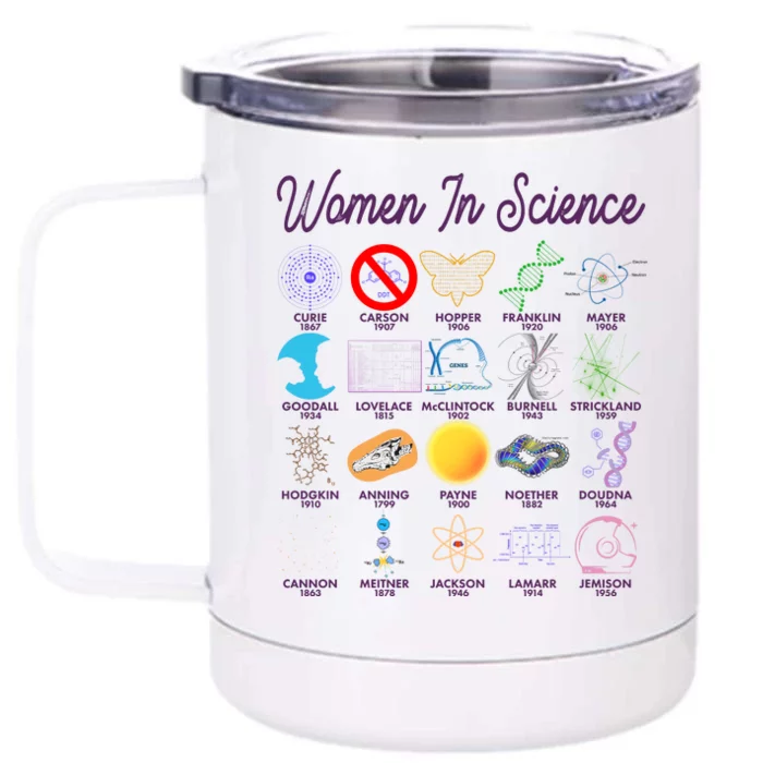 Famous Females Of Science Front & Back 12oz Stainless Steel Tumbler Cup