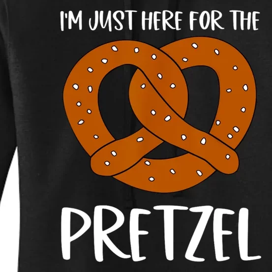 Funny Foodie Oktoberfest Im Just Here For The Pretzel Women's Pullover Hoodie