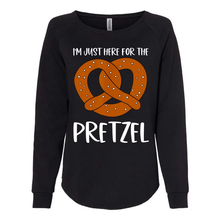 Funny Foodie Oktoberfest Im Just Here For The Pretzel Womens California Wash Sweatshirt