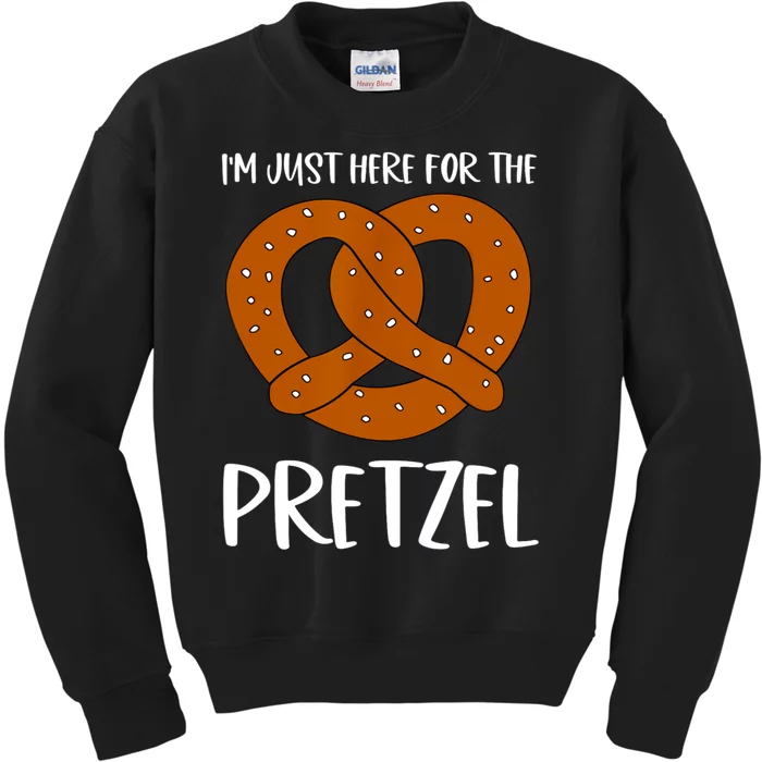 Funny Foodie Oktoberfest Im Just Here For The Pretzel Kids Sweatshirt