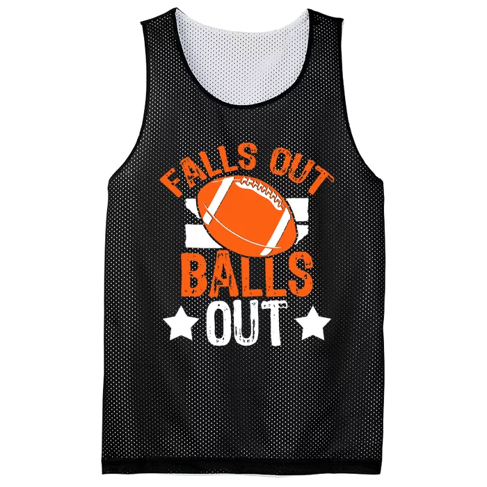 Funny Falls Out Balls Out Football Fan Fantasy Game Day Mesh Reversible Basketball Jersey Tank