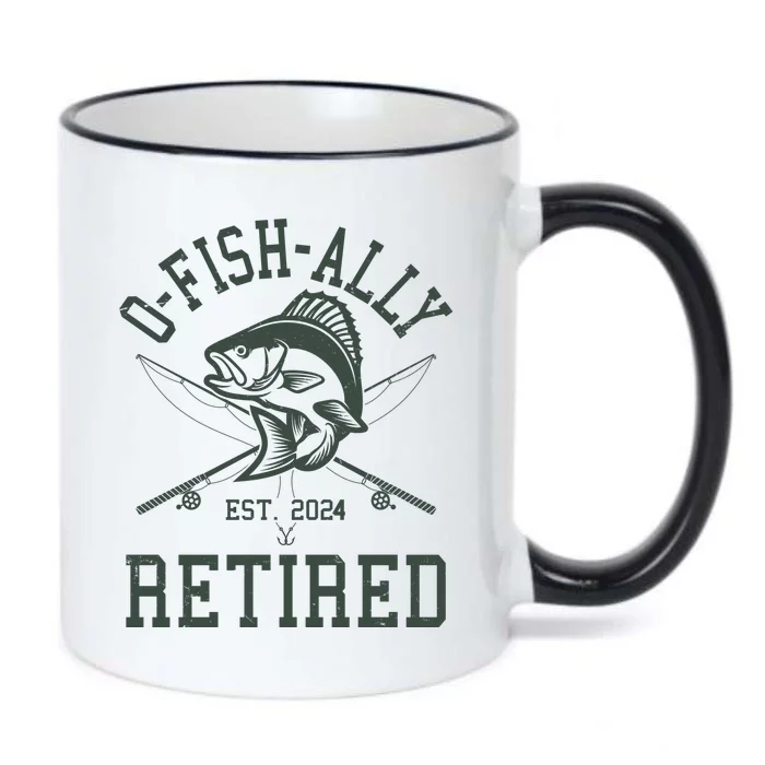 Funny Fishing Ofishally Retired Est 2024 Black Color Changing Mug