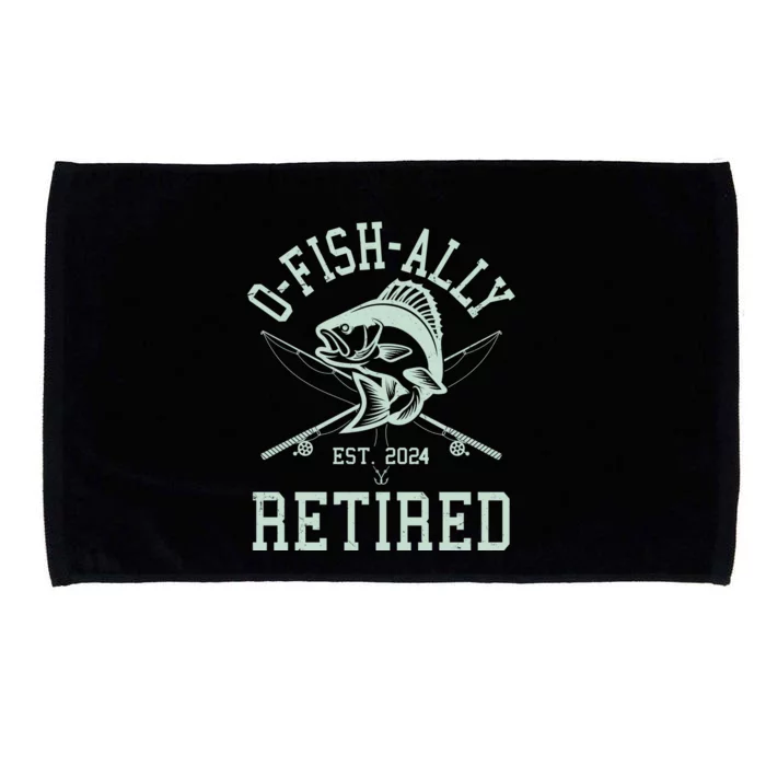 Funny Fishing Ofishally Retired Est 2024 Microfiber Hand Towel