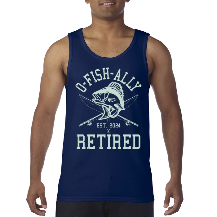 Funny Fishing Ofishally Retired Est 2024 Tank Top