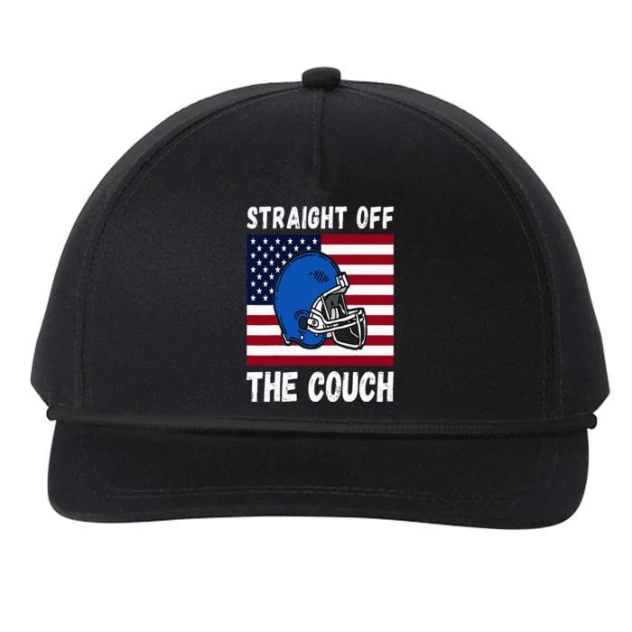 Funny Football Offensive Lineman Joke Straight Off The Couch Snapback Five-Panel Rope Hat