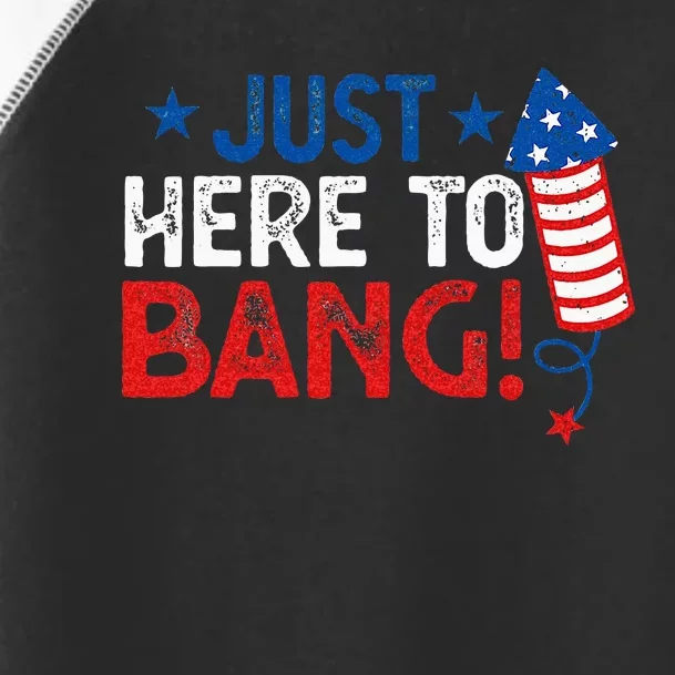 Funny Fourth Of July 4th Of July Im Just Here To Bang Toddler Fine Jersey T-Shirt