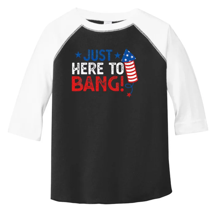 Funny Fourth Of July 4th Of July Im Just Here To Bang Toddler Fine Jersey T-Shirt