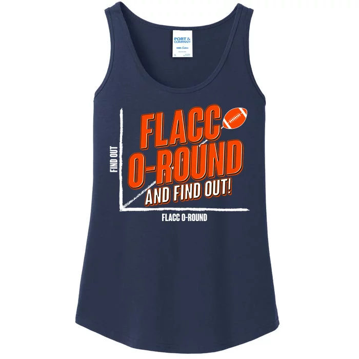 Funny Flacc O Round And Find Out Football Fan Ladies Essential Tank