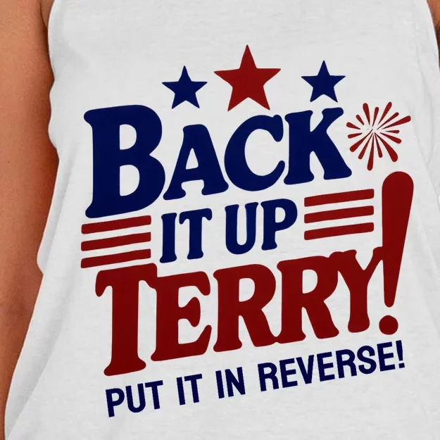 Funny Fourth Of July Back It Up Terry Put It In Reverse Women's Knotted Racerback Tank