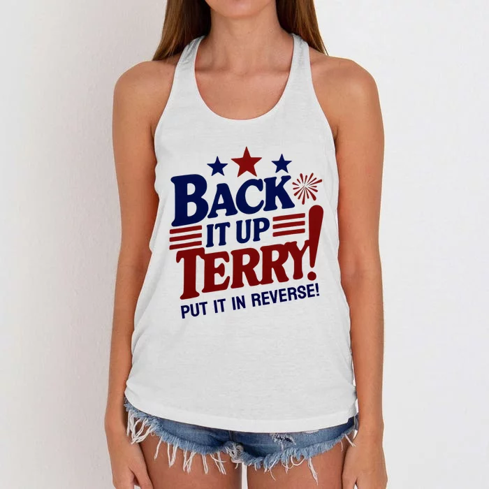 Funny Fourth Of July Back It Up Terry Put It In Reverse Women's Knotted Racerback Tank