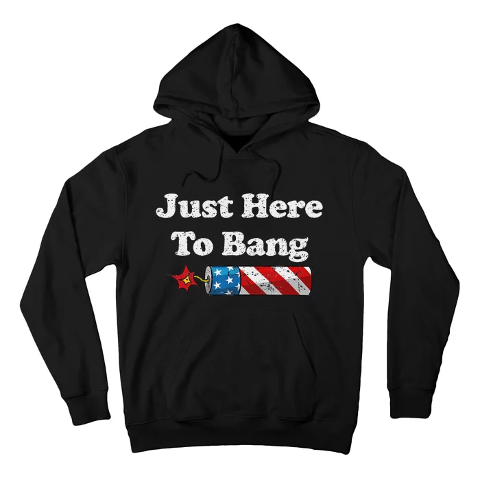 Funny Fourth Of July 4th Of July IM Just Here To Bang Hoodie