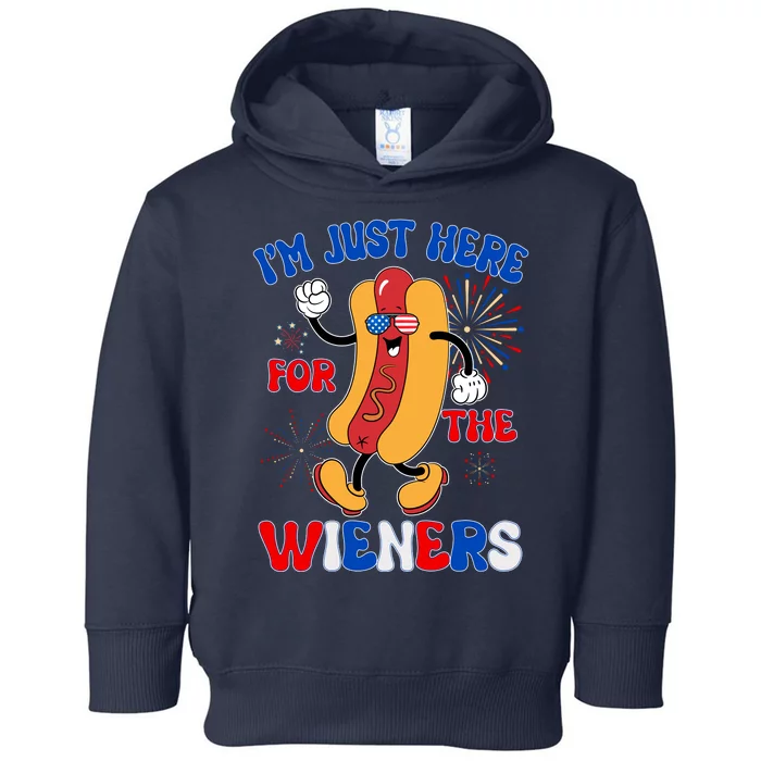 Funny Fouth Of July IM Just Here For The Wieners Hotdog Lover Toddler Hoodie