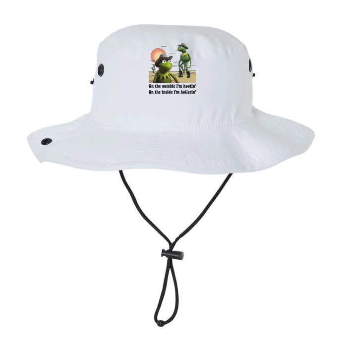 Funny Frog Outside IM Hootin Inside IM Hollerin Women Legacy Cool Fit Booney Bucket Hat