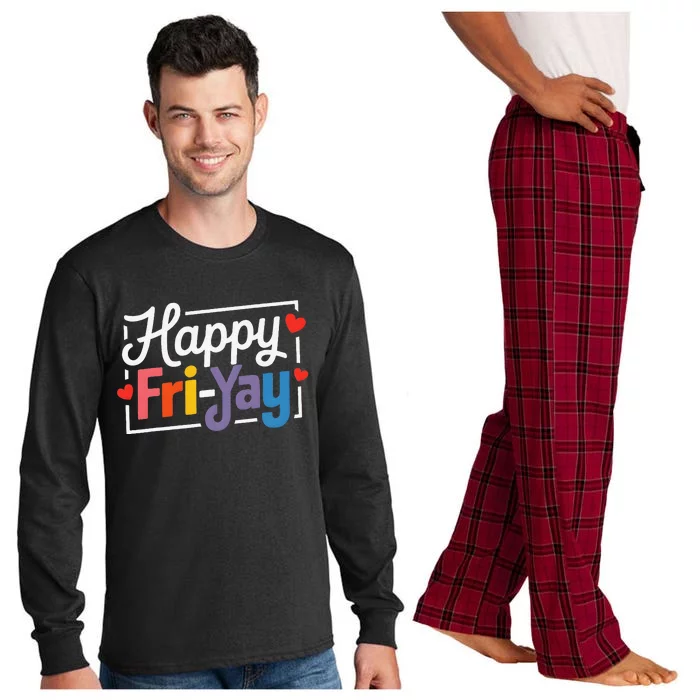 Fun Friyay Positive Vibes Happy Friday Long Sleeve Pajama Set