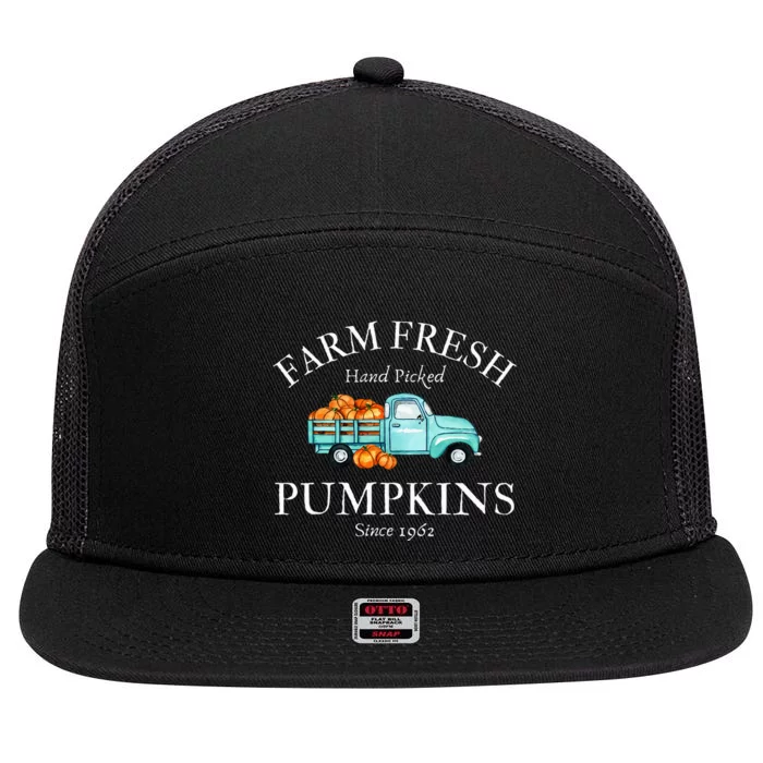 Farm Fresh Pumpkins 7 Panel Mesh Trucker Snapback Hat