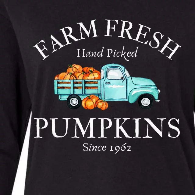 Farm Fresh Pumpkins Womens Cotton Relaxed Long Sleeve T-Shirt