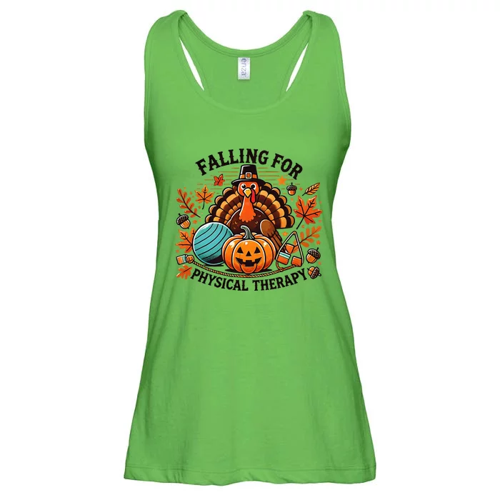 Falling For Physical Therapy Pt Pumpkin Fall Thanksgiving Ladies Essential Flowy Tank