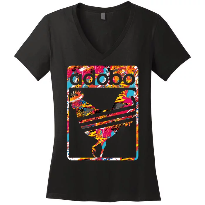 Funny Filipino Pinoy Chicken Adobo Women's V-Neck T-Shirt